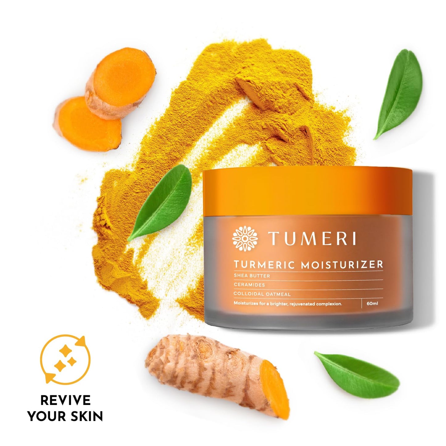 Turmeric Face Moisturizer Cream and Body Cream 60 Ml – Nourishing and Hydrating Face Cream for Dry Skin – Infused with Turmeric Curcumin, Shea Butter, Colloidal Oatmeal