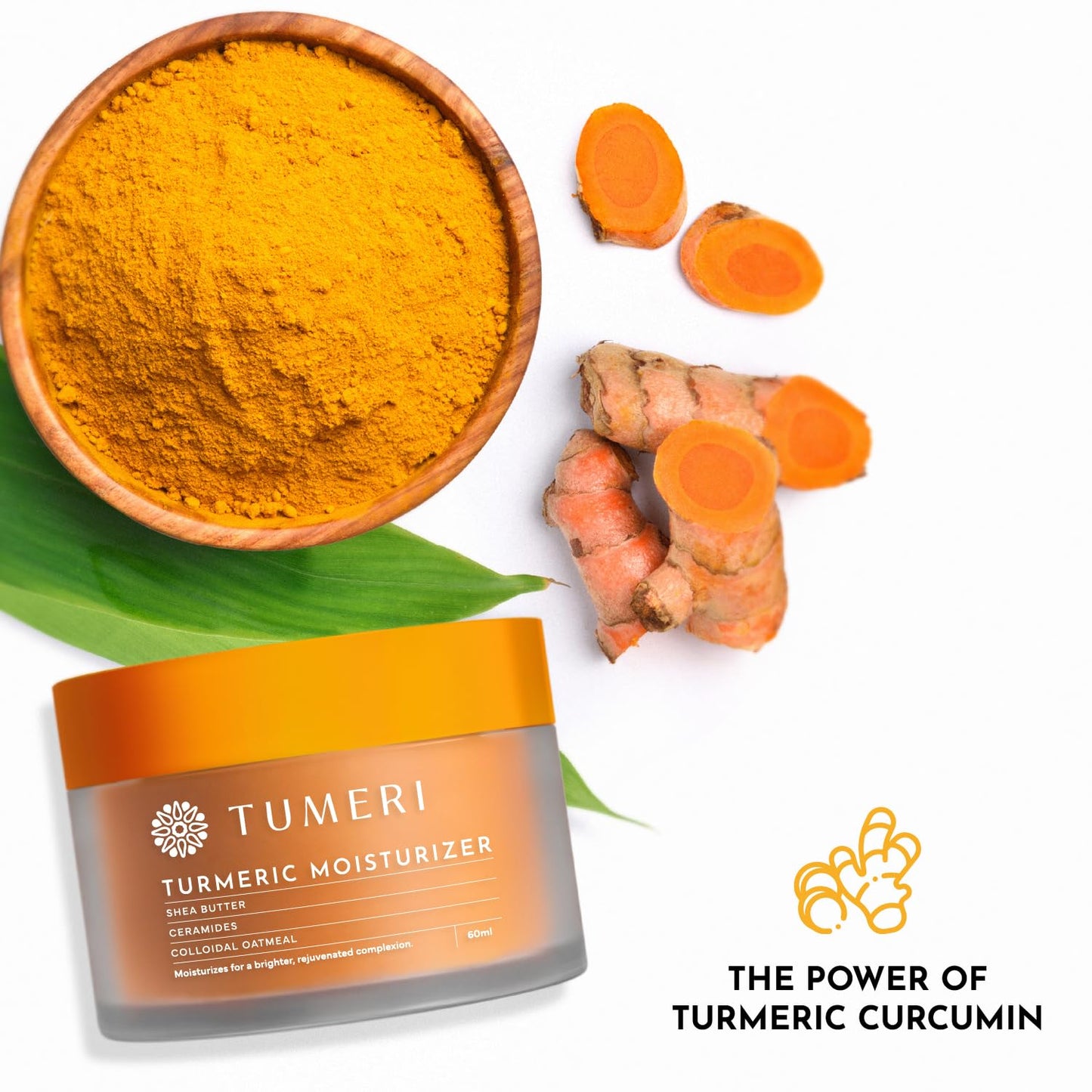 Turmeric Face Moisturizer Cream and Body Cream 60 Ml – Nourishing and Hydrating Face Cream for Dry Skin – Infused with Turmeric Curcumin, Shea Butter, Colloidal Oatmeal